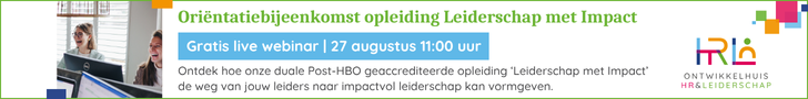 Banner van Ontwikkelhuis orientatiebijeenkomst leiderschap met impact