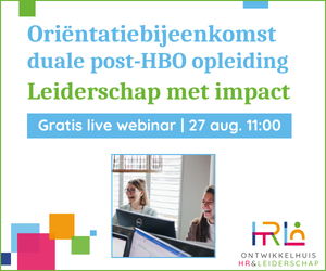 Banner van Ontwikkelhuis orientatiebijeenkomst leiderschap met impact